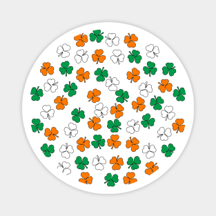 Shamrock Pattern in Green White Orange Magnet